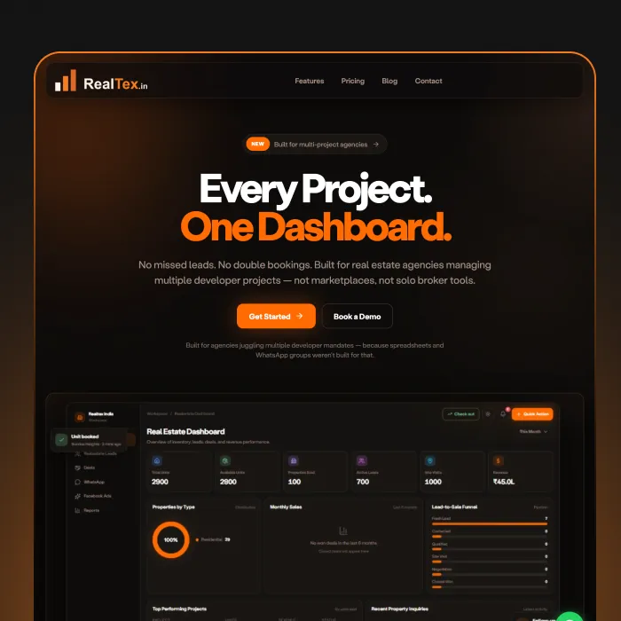 Realtex project inventory and sales dashboard
